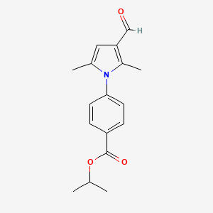 molecular formula C17H19NO3 B13788580 propan-2-yl 4-(3-formyl-2,5-dimethylpyrrol-1-yl)benzoate CAS No. 928708-28-5