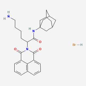 molecular formula C28H34BrN3O3 B13788617 alpha-(4-Aminobutyl)-1,3-dioxo-N-tricyclo(3.3.1.1(3,7))dec-1-yl-1H-benz(de)isoquinoline-2(3H)-acetamide monohydrobromide CAS No. 81274-66-0