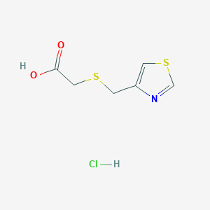molecular formula C6H8ClNO2S2 B1378862 2-[(1,3-Thiazol-4-ylmethyl)sulfanyl]acetic acid hydrochloride CAS No. 1423034-33-6