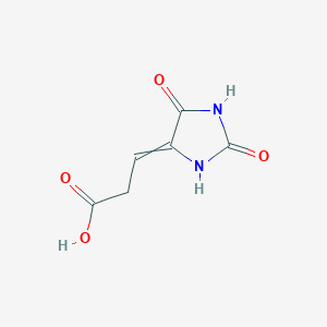 molecular formula C6H6N2O4 B13788626 Propanoic acid, 3-(2,5-dioxo-4-imidazolidinylidene)- 