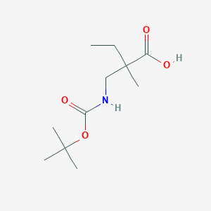 molecular formula C11H21NO4 B1378863 2-({[(Tert-butoxy)carbonyl]amino}methyl)-2-methylbutanoic acid CAS No. 1423031-71-3