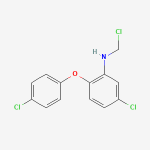 molecular formula C13H10Cl3NO B13788647 Ether, 4-chlorophenyl (4'-chloro-2'-chloromethylaminophenyl) CAS No. 67238-62-4