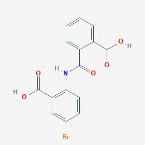 molecular formula C15H10BrNO5 B13788672 5-Bromo-2-(2-carboxybenzamido)benzoic acid 