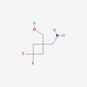 molecular formula C6H11F2NO B1378873 1-(Aminomethyl)-3,3-difluoro-cyclobutanemethanol CAS No. 1363383-40-7