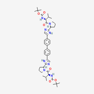 Tert-butyl N-[(2S)-3-methyl-1-[(2S)-2-[5-[4-[4-[2-[(2S)-1-[(2S)-3-methyl-2-[(2-methylpropan-2-yl)oxycarbonylamino]butanoyl]pyrrolidin-2-yl]-1H-imidazol-5-yl]phenyl]phenyl]-1H-imidazol-2-yl]pyrrolidin-1-yl]-1-oxobutan-2-yl]carbamate