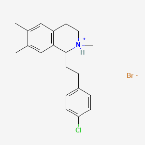 molecular formula C20H25BrClN B13788777 Isoquinoline, 1,2,3,4-tetrahydro-1-(4-chlorophenethyl)-6,7-dimethyl-2-methyl-, hydrobromide CAS No. 63937-83-7
