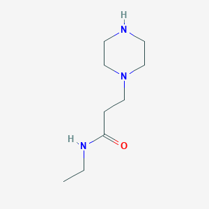 molecular formula C9H19N3O B13788786 N-Ethyl-3-(piperazin-1-yl)propanamide CAS No. 89009-59-6