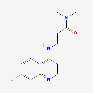 molecular formula C14H16ClN3O B13788932 Propionamide, 3-(7-chloro-4-quinolylamino)-N,N-dimethyl- CAS No. 80008-13-5