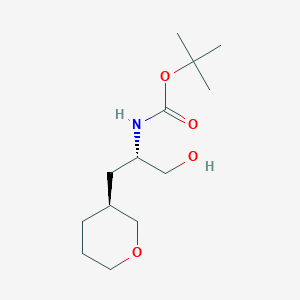 molecular formula C13H25NO4 B13789041 Tert-butyl (S)-1-hydroxy-3-((S)-tetrahydro-2H-pyran-3-YL)propan-2-ylcarbamate 
