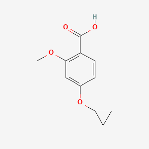 molecular formula C11H12O4 B1378906 4-Cyclopropoxy-2-methoxybenzoic acid CAS No. 1243480-48-9
