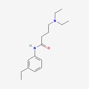 molecular formula C16H26N2O B13789069 Butyranilide, 4-(diethylamino)-3'-ethyl- CAS No. 97554-22-8