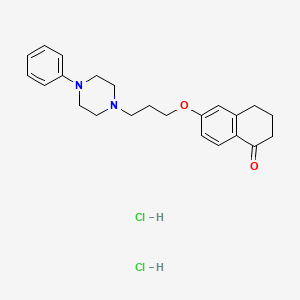 molecular formula C23H30Cl2N2O2 B13789070 2(1H)-Naphthalenone, 3,4-dihydro-6-(3-(4-phenyl-1-piperazinyl)propoxy)-, dihydrochloride CAS No. 84344-51-4