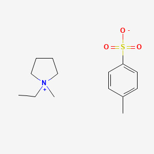 molecular formula C14H23NO3S B13789085 1-Ethyl-1-methylpyrrolidin-1-ium 4-methylbenzenesulfonate 