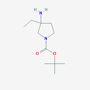 molecular formula C11H22N2O2 B1378911 1-Boc-3-amino-3-ethylpyrrolidine CAS No. 1158758-60-1