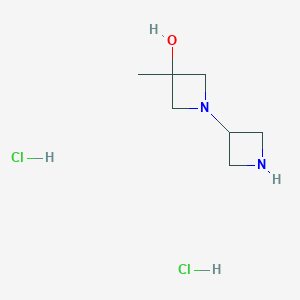 molecular formula C7H15ClN2O B1378913 1-(Azetidin-3-YL)-3-methylazetidin-3-OL dihydrochloride CAS No. 1403766-73-3
