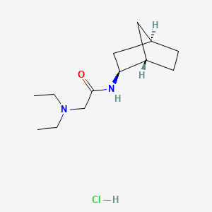 molecular formula C13H25ClN2O B13789225 Acetamide, 2-(diethylamino)-N-(2-norbornanyl)-, hydrochloride, exo- CAS No. 97747-89-2
