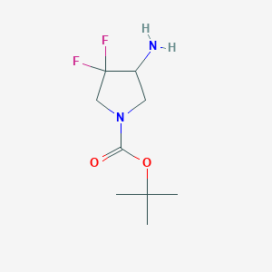 molecular formula C9H16F2N2O2 B1378923 Tert-butyl 4-amino-3,3-difluoropyrrolidine-1-carboxylate CAS No. 1408074-83-8