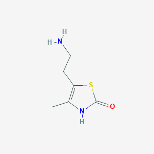 molecular formula C6H10N2OS B13789232 5-(2-aminoethyl)-4-methyl-3H-1,3-thiazol-2-one 