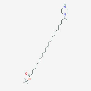 molecular formula C31H62N2O2 B13789281 Tert-butyl 22-(piperazin-1-YL)tricosanoate 