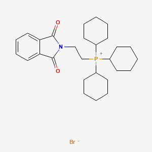 molecular formula C28H41BrNO2P B13789300 Tricyclohexyl[2-(1,3-dioxo-1,3-dihydro-2H-isoindol-2-yl)ethyl]phosphanium bromide CAS No. 65273-50-9