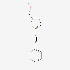 molecular formula C13H10OS B13789303 5-(Phenylethynyl)thiophene-2-methanol 