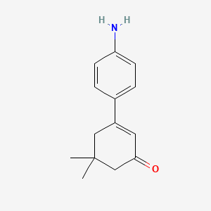 molecular formula C14H17NO B13789306 5,5-Dimethyl-3-(4-aminophenyl)-2-cyclohexen-1-one CAS No. 72036-57-8
