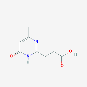 molecular formula C8H10N2O3 B13789324 3-(6-Methyl-4-oxo-1,4-dihydropyrimidin-2-yl)propanoic acid CAS No. 86454-07-1