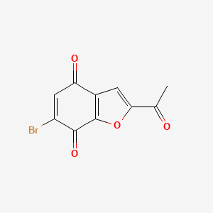 molecular formula C10H5BrO4 B1378935 2-Acetyl-6-bromo-benzofuran-4,7-dione CAS No. 1392804-26-0