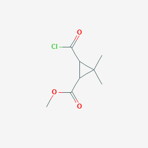 molecular formula C8H11ClO3 B13789354 Methyl 3-(chlorocarbonyl)-2,2-dimethylcyclopropane-1-carboxylate CAS No. 76842-28-9