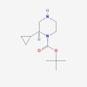 molecular formula C12H22N2O2 B1378936 tert-butyl (2S)-2-cyclopropylpiperazine-1-carboxylate CAS No. 1240586-17-7