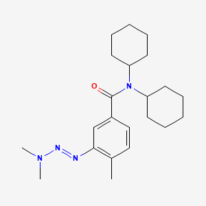 molecular formula C22H34N4O B13789374 N,N-Dicyclohexyl-3-(3,3-dimethyltriazeno)-p-toluamide CAS No. 76765-44-1