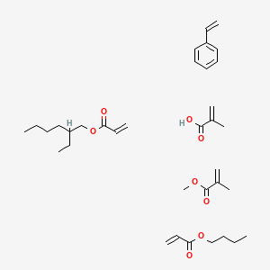 molecular formula C35H54O8 B13789412 Butyl prop-2-enoate;2-ethylhexyl prop-2-enoate;methyl 2-methylprop-2-enoate;2-methylprop-2-enoic acid;styrene CAS No. 82539-93-3