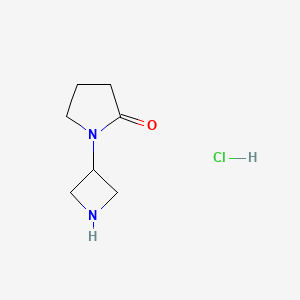 molecular formula C7H13ClN2O B1378945 1-(Azetidin-3-YL)pyrrolidin-2-one hydrochloride CAS No. 1403766-91-5