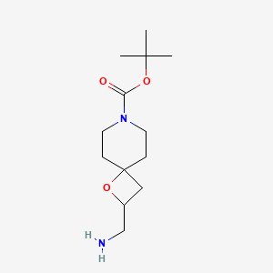 molecular formula C13H24N2O3 B1378946 Tert-butyl 2-(aminomethyl)-1-oxa-7-azaspiro[3.5]nonane-7-carboxylate CAS No. 1403766-68-6