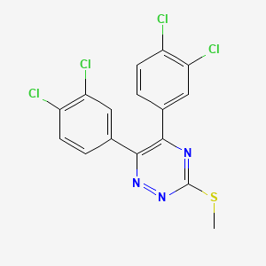 molecular formula C16H9Cl4N3S B13789477 as-Triazine, 5,6-bis(3,4-dichlorophenyl)-3-(methylthio)- CAS No. 74417-13-3