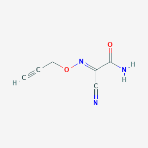 molecular formula C6H5N3O2 B13789513 (2E)-2-Cyano-2-[(2-propyn-1-yloxy)imino]acetamide 