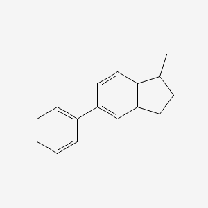 molecular formula C16H16 B13789524 1-Methyl-5-phenylindan CAS No. 71823-64-8