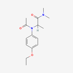 molecular formula C15H22N2O3 B13789537 N-(1-Dimethylcarbamoylethyl)-p-acetophenetidide CAS No. 97441-73-1