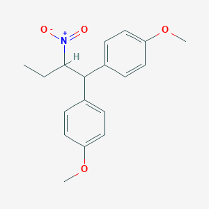 molecular formula C18H21NO4 B13789549 Benzene, 1,1'-(2-nitrobutylidene)bis(4-methoxy- CAS No. 85078-20-2