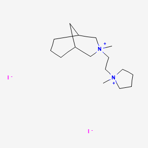 molecular formula C16H32I2N2 B13789559 3-Azoniabicyclo(3.3.1)nonane, 3-methyl-3-(2-(1-methylpyrrolidinio)ethyl)-, diiodide CAS No. 64058-10-2