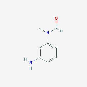 molecular formula C8H10N2O B13789611 Formamide,N-(3-aminophenyl)-N-methyl- 