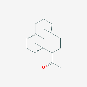 molecular formula C17H26O B13789614 Methyl-2,6,10-trimethyl-2,5,9-cyclododecatrien-1-yl ketone CAS No. 28371-99-5