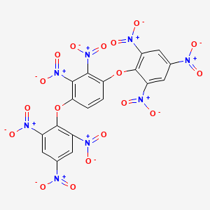 molecular formula C18H6N8O18 B13789632 Dinitro-1,4-bis(2,4,6-trinitrophenoxy)benzene CAS No. 94248-18-7