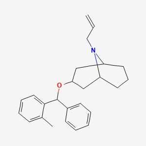 molecular formula C25H31NO B13789678 N-Allyl-norgranatanol-3-alpha-(2-methylbenzhydryl)aether [German] CAS No. 6606-00-4