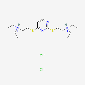 molecular formula C16H32Cl2N4S2 B13789699 2,4-Bis(beta-diethylaminoethyl)thio-6H-pyrimidine dihydrochloride CAS No. 94565-18-1