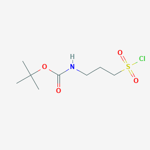 molecular formula C8H16ClNO4S B1378973 tert-butyl N-[3-(chlorosulfonyl)propyl]carbamate CAS No. 1196153-59-9