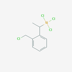 molecular formula C9H10Cl4Si B13789732 Trichloro-[1-[2-(chloromethyl)phenyl]ethyl]silane 