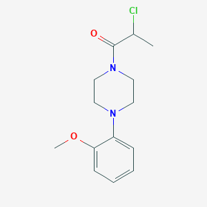 molecular formula C14H19ClN2O2 B13789737 2-Chloro-1-[4-(2-methoxyphenyl)piperazino]propan-1-one CAS No. 95395-48-5