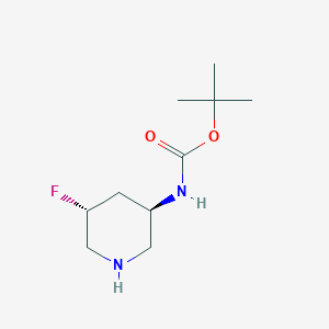 molecular formula C10H19FN2O2 B1378977 叔丁基((3R,5R)-5-氟哌啶-3-基)氨基甲酸酯 CAS No. 1363378-07-7