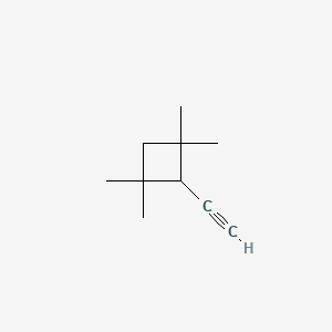 molecular formula C10H16 B13789799 Cyclobutane, 2-ethynyl-1,1,3,3-tetramethyl- CAS No. 66438-89-9